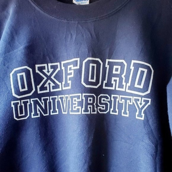 Vintage 90s Oxford University Crewneck Blue Unisex Sweatshirt. Size Small - Picture 3 of 5